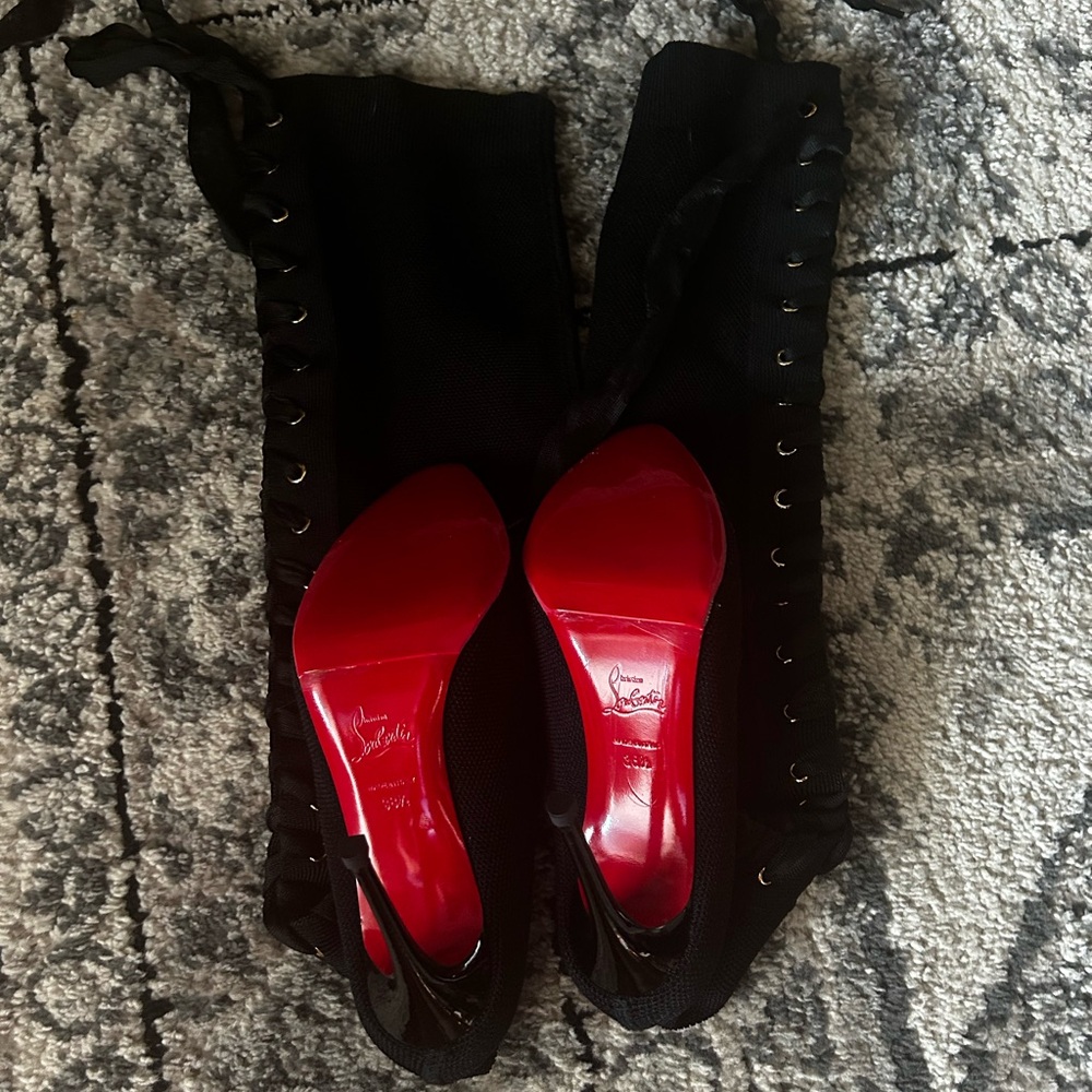 Christian Louboutin thigh high lace up boots - Picture 3 of 4
